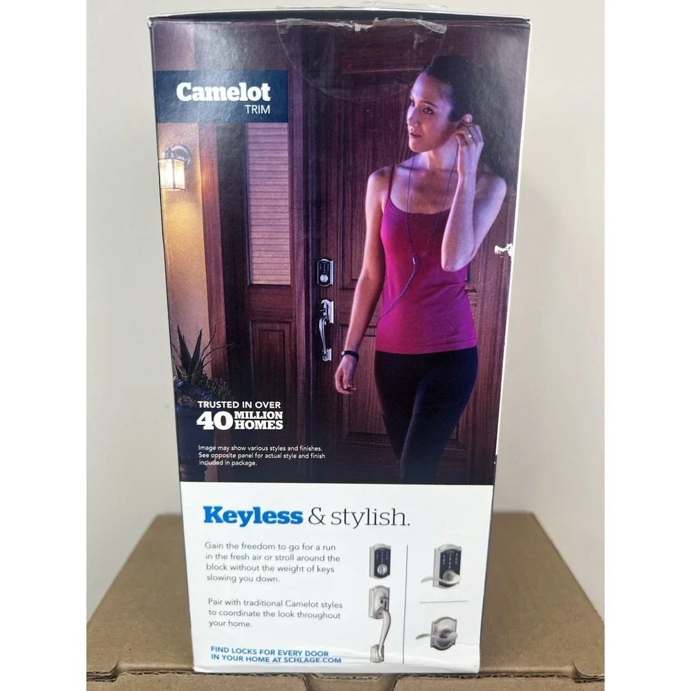 Schlage Touch BE375 V CAM 619 Keyless Entry Deadbolt Door Lock Satin Nickel